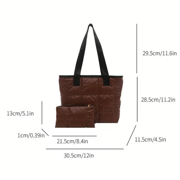 golden black strap tote an matching cosmetic bag - Picture 3 of 3